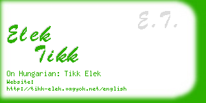 elek tikk business card